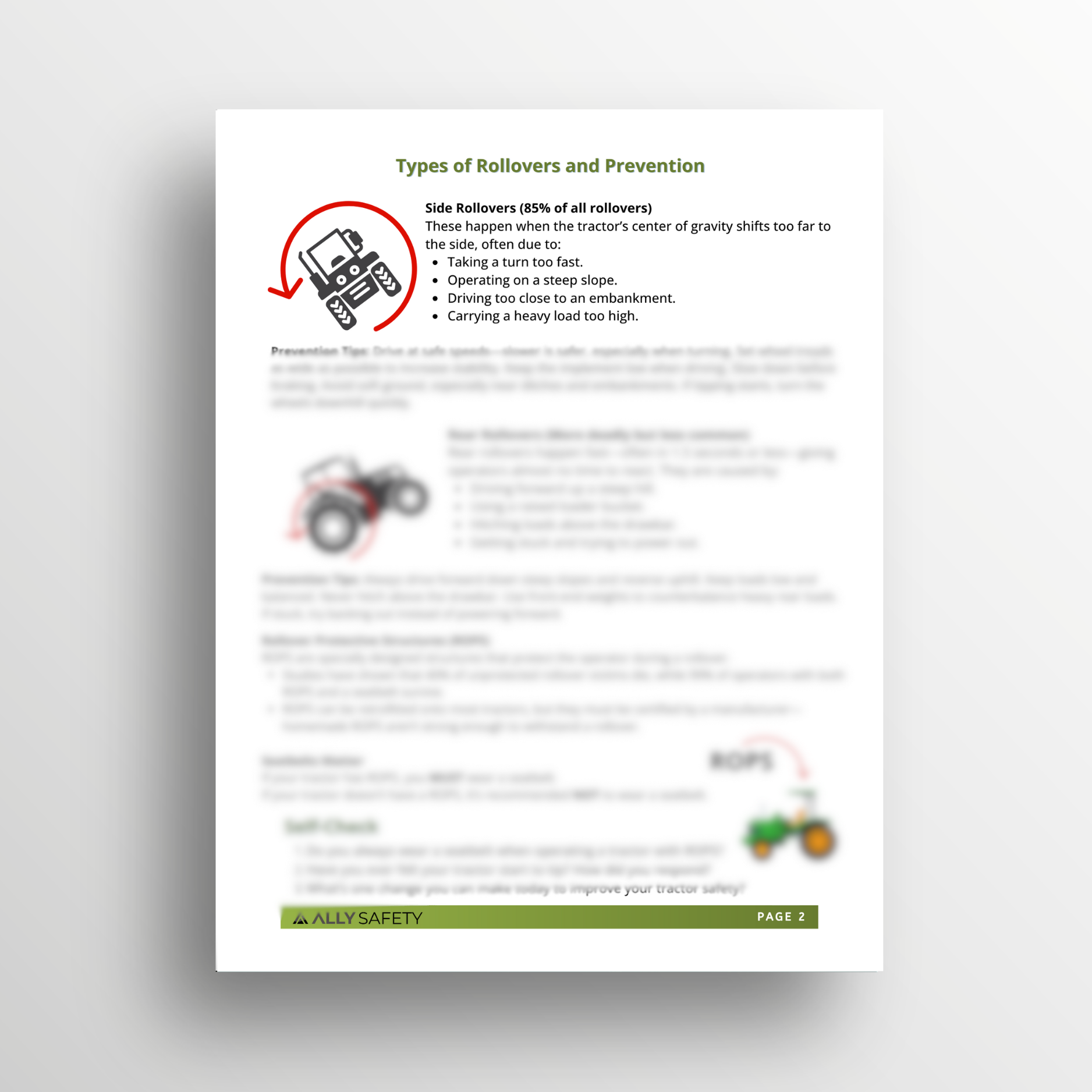 Preventing Tractor Rollovers Toolbox Talk