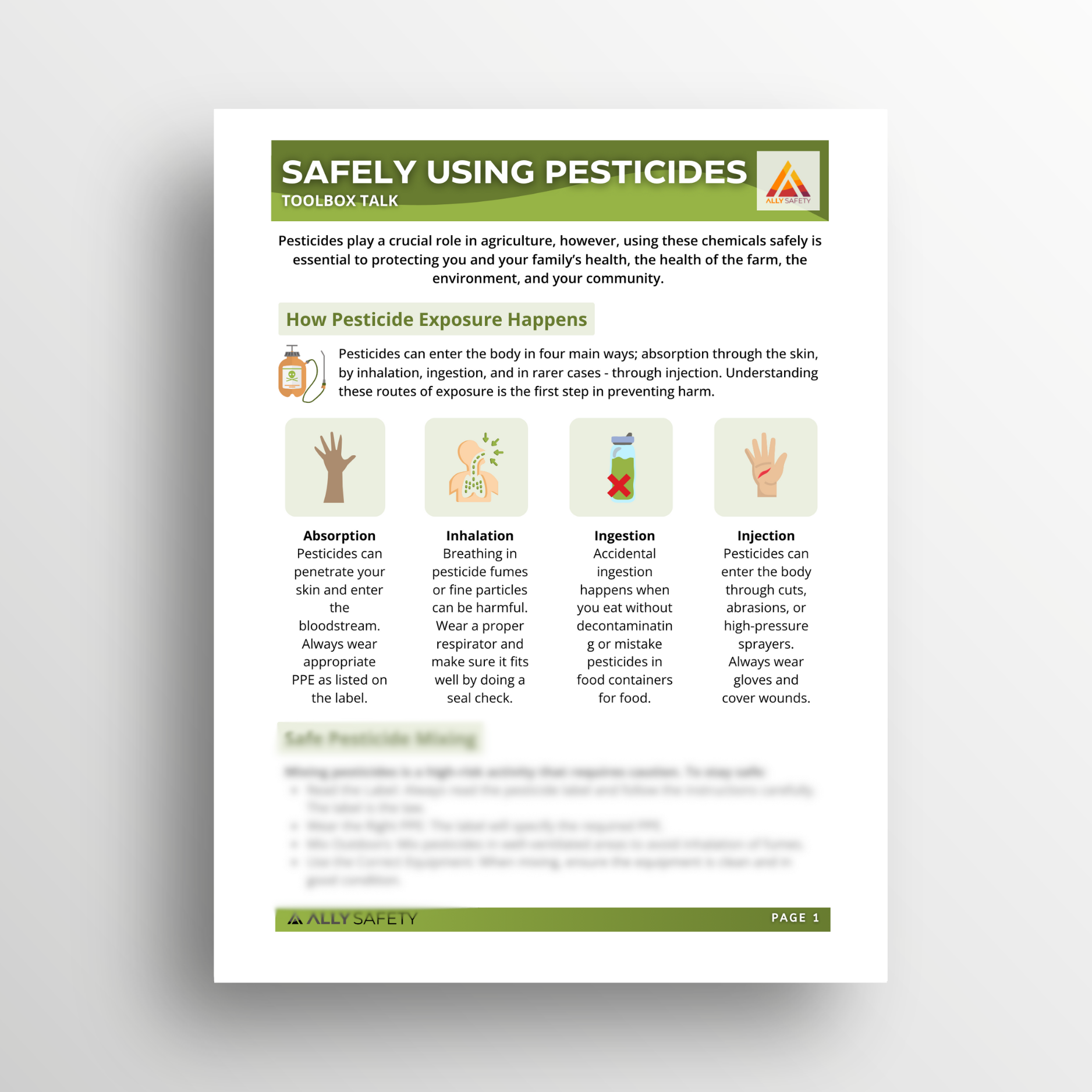 Safety Using Pesticides Toolbox Talk