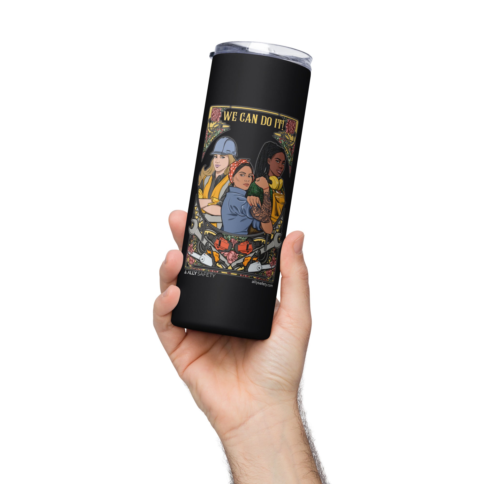 We Can Do It! Women in Industry© Stainless Steel Tumbler in Black