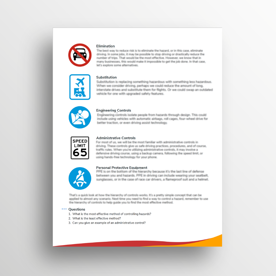 Safety's Hierarchy of Controls Toolbox Talk