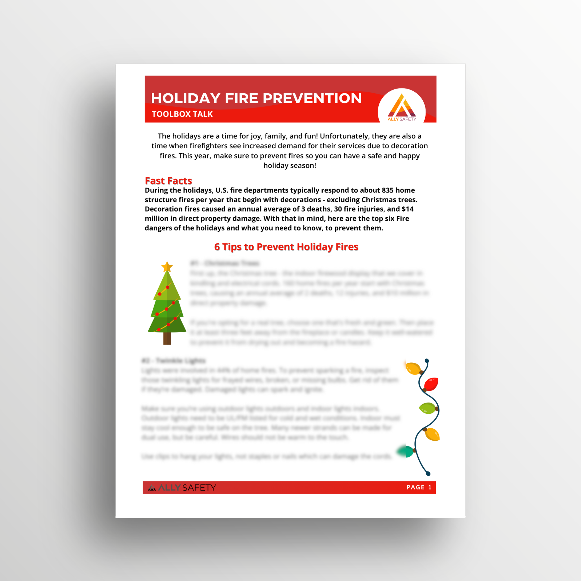 Holiday Fire Prevention Toolbox Talk