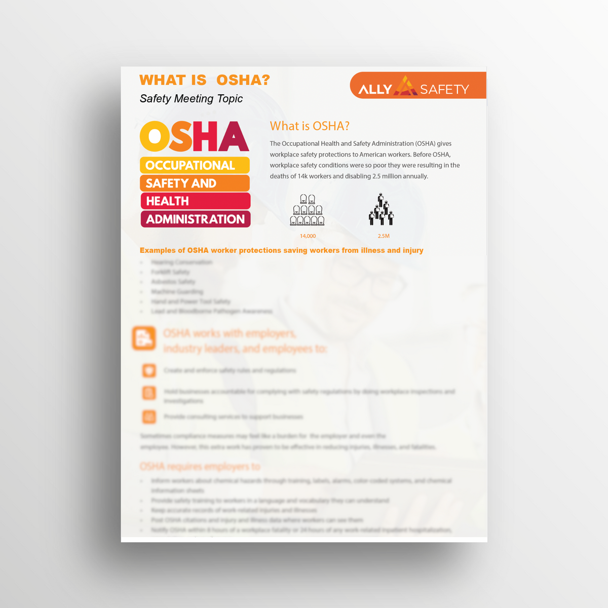 What is OSHA? Toolbox Talk PDF