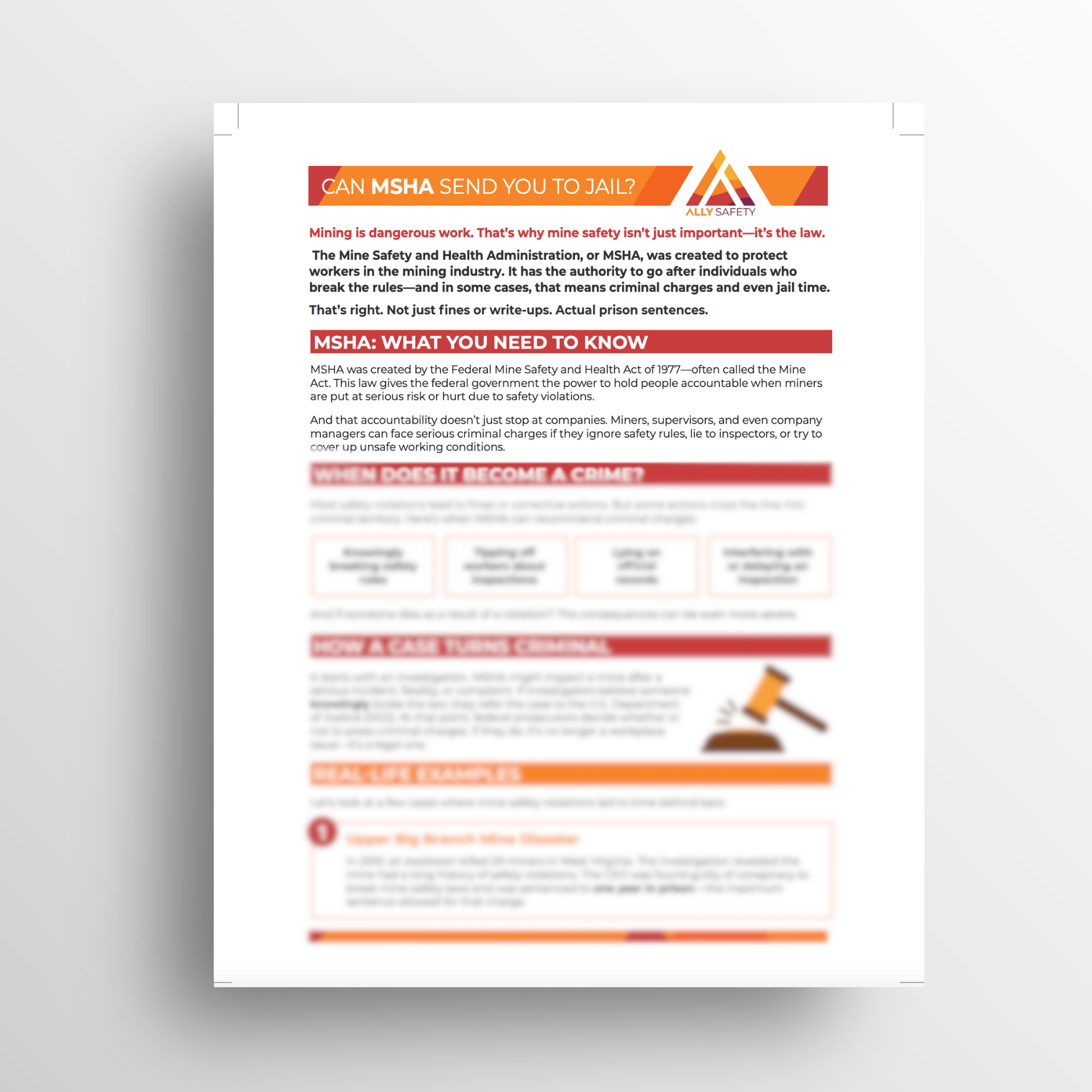 Can MSHA Send You To Jail Toolbox Talk