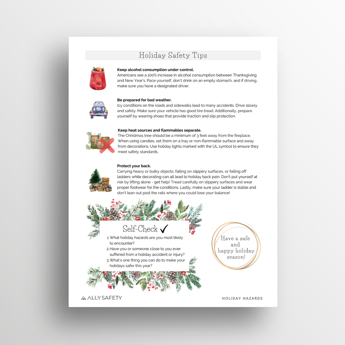 Holiday Hazards Toolbox Talk Ally Safety