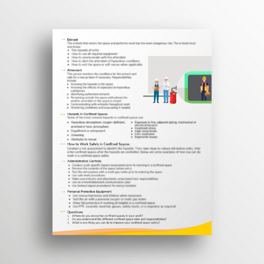 Confined Space Safety Toolbox Talk Ally Safety
